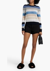 Autumn Cashmere - Striped open-knit cotton sweater - Blue - XS