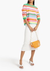Autumn Cashmere - Striped pointelle-knit cashmere sweater - Multicolor - S