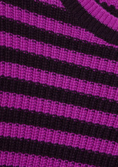 Autumn Cashmere - Striped ribbed cashmere sweater - Purple - XS