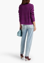 Autumn Cashmere - Striped ribbed cashmere sweater - Purple - XS