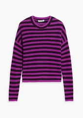 Autumn Cashmere - Striped ribbed cashmere sweater - Purple - XS