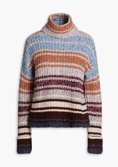 Autumn Cashmere - Striped ribbed cashmere turtleneck sweater - Multicolor - S