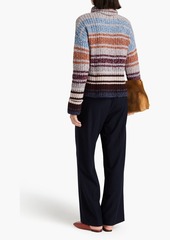 Autumn Cashmere - Striped ribbed cashmere turtleneck sweater - Multicolor - S