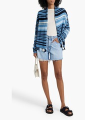 Autumn Cashmere - Tasseled striped cotton cardigan - Blue - S