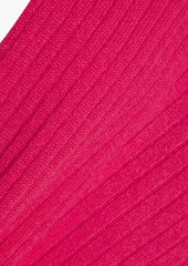 Autumn Cashmere - Tie-front ribbed cashmere cardigan - Pink - XL