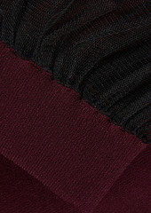 Autumn Cashmere - Tulle-paneled bouclé-knit top - Burgundy - S