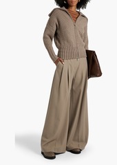 Autumn Cashmere - Waffle-knit zip-up cardigan - Neutral - M