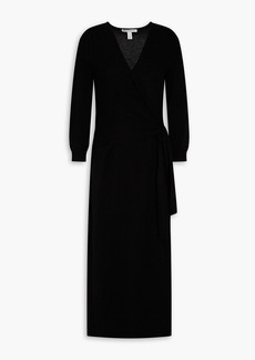 Autumn Cashmere - Wrap-effect cashmere midi dress - Black - XS