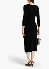 Autumn Cashmere - Wrap-effect cashmere midi dress - Black - XS