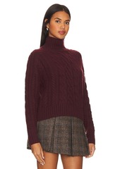 Autumn Cashmere Cropped Cable Mock Neck