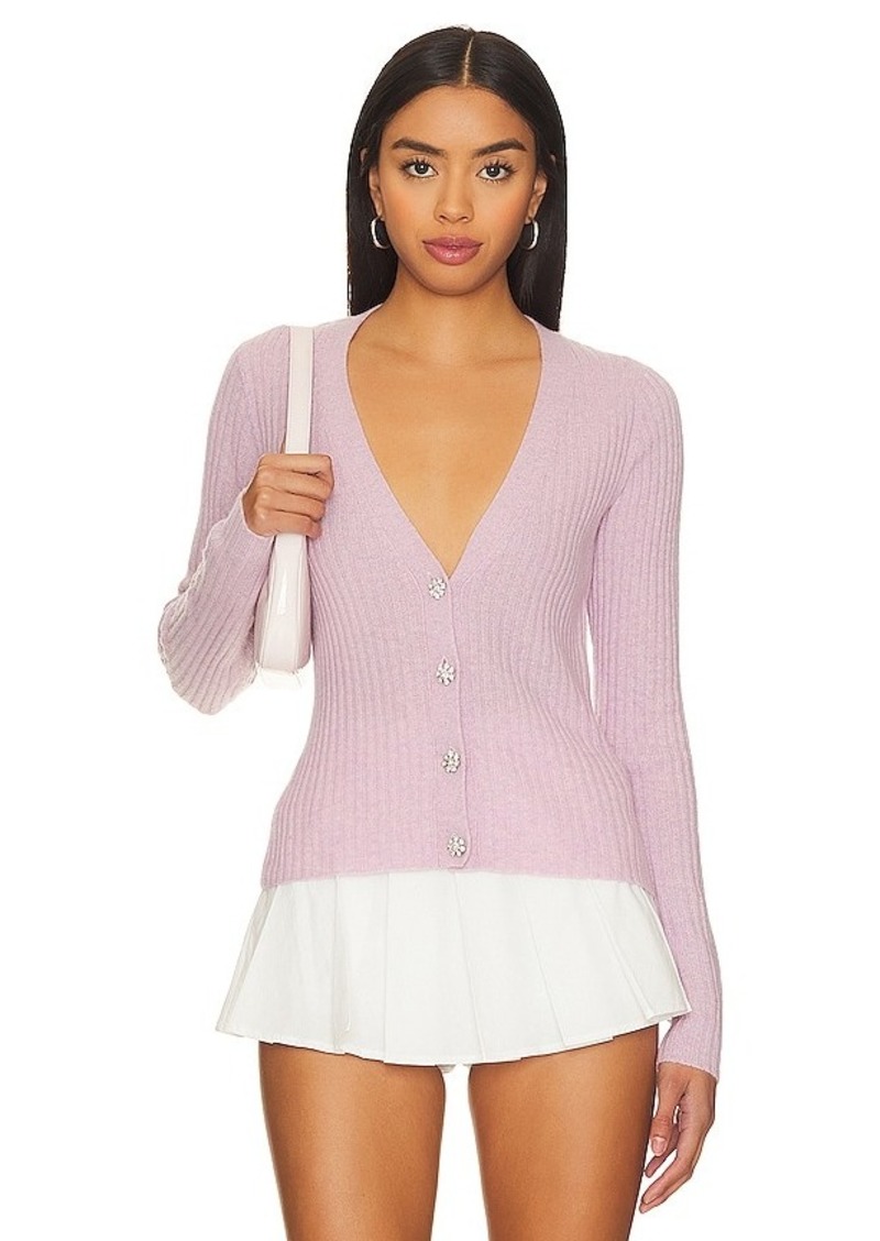 Autumn Cashmere Rib V-Neck Cardigan