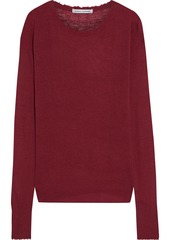 Autumn Cashmere Woman Distressed Cashmere Sweater Claret