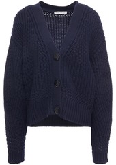 Autumn Cashmere Woman Knitted Cardigan Navy