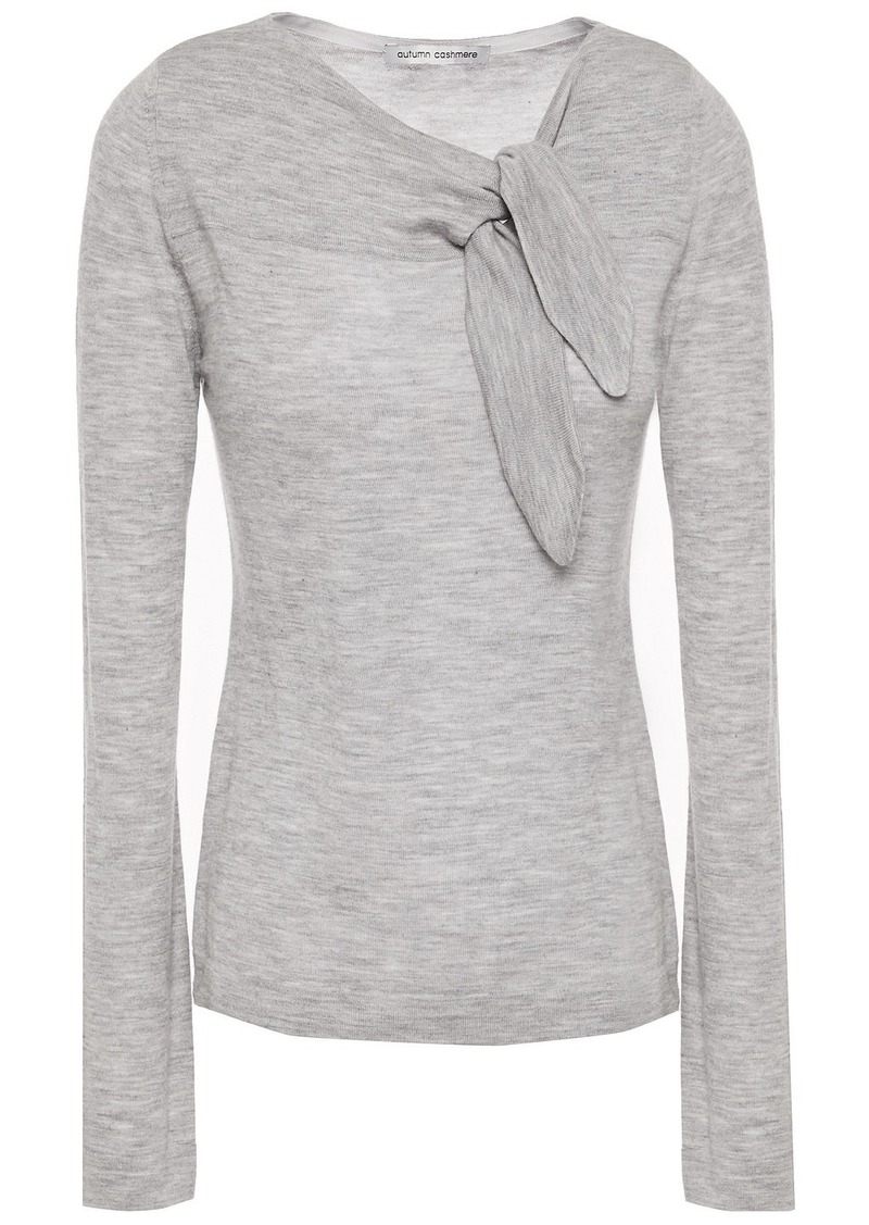 Autumn Cashmere Woman Knotted Cashmere Top Gray