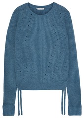 Autumn Cashmere Woman Lace-up Cashmere Sweater Blue