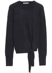 Autumn Cashmere - Tie-front mélange cashmere sweater - Gray - XS