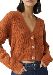 Autumn Cashmere Cropped Cable V-Neck Cardigan In Spice