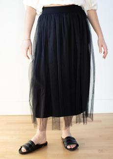 Autumn Cashmere Gathered Skirt With Tulle In Black