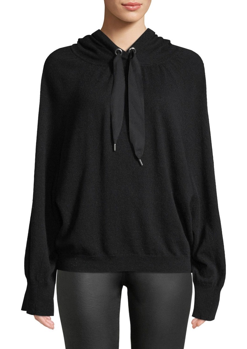 Autumn Cashmere Hooded Cashmere Pullover with Contrast Ties
