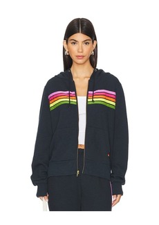 Aviator Nation 5 Stripe Zip Up Hoodie