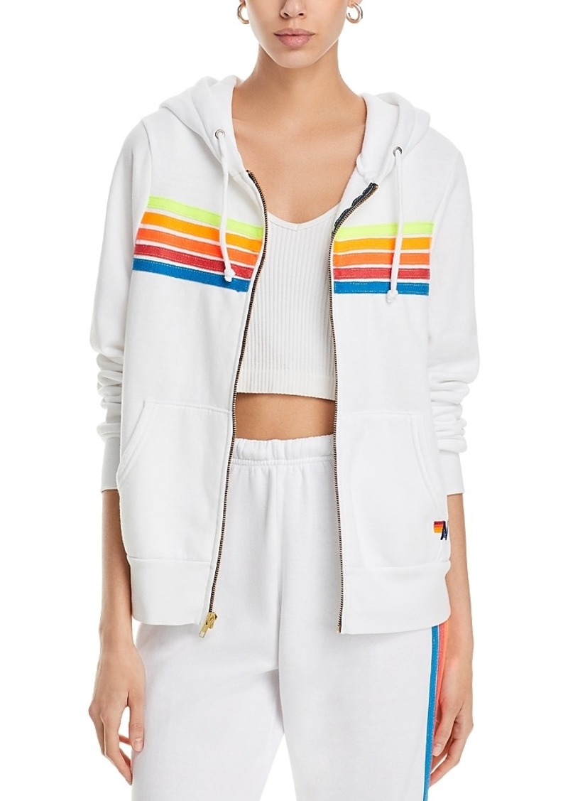 Aviator Nation Rainbow Stripe Hoodie