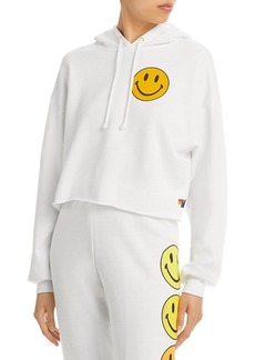 Aviator Nation Smiley 2 Graphic Cropped Hoodie