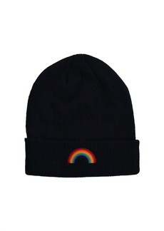 Aviator Nation Rainbow Beanie In Black