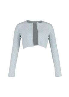 Azzedine Alaia Alaia Cropped Open-Front Jacket in Blue Polyester