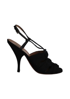 Azzedine Alaia Alaia Slingback High Heel Sandals in Black Cotton