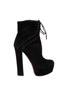 Azzedine Alaia Black Suede Lace-up Corset Booties