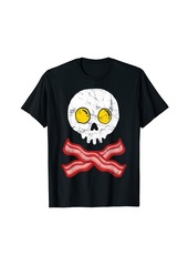 Bacon Crossbones & Sunnyside Up Eggs Skull Funny Breakfast T-Shirt
