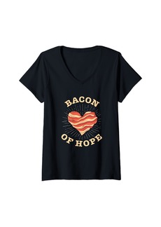 BBQ Pun Pork Bacon of Hope Pork grill-party Funny Barbecue V-Neck T-Shirt