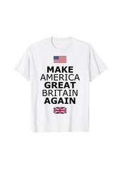 Bacon Make America Great Britain Again T-Shirt w/ Flags Black Text