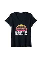Womens Bacon and California V-Neck T-Shirt