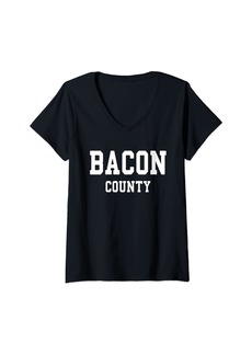 Womens Bacon County V-Neck T-Shirt