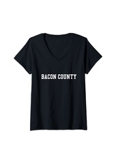 Womens Bacon County V-Neck T-Shirt
