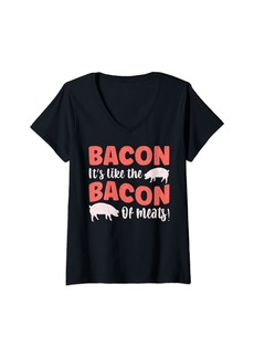 Womens Bacon It's Like The Bacon Of Meats V-Neck T-Shirt