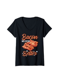 Womens Bacon Makes Everything Better ||-- V-Neck T-Shirt