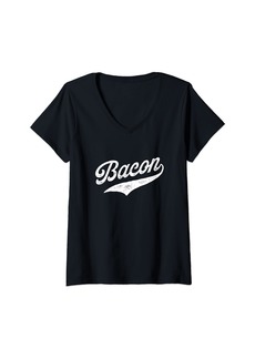 Womens Bacon V-Neck T-Shirt