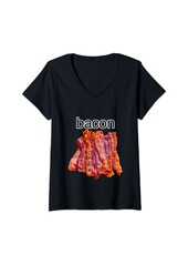 Womens bacon V-Neck T-Shirt