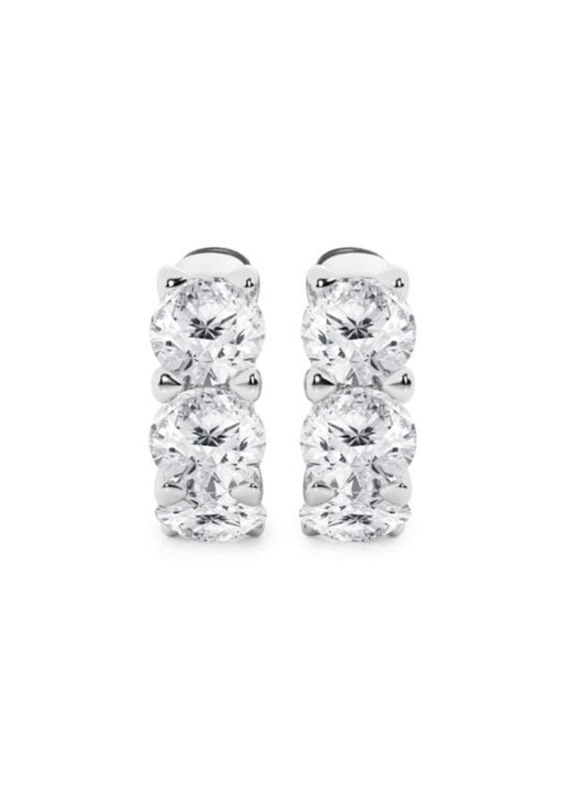 Badgley Mischka 14K White Gold & 3 TCW Lab Grown Diamond Huggie Earrings