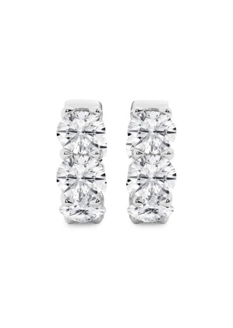 Badgley Mischka 14K White Gold & 7 TCW Lab Grown Diamond Huggie Earrings