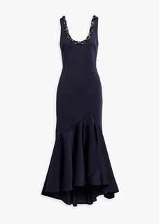 Badgley Mischka - Asymmetric embellished scuba gown - Blue - US 6