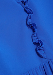 Badgley Mischka - Asymmetric tiered crepe dress - Blue - US 10