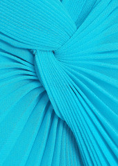 Badgley Mischka - Belted pleated chiffon midi dress - Blue - US 4