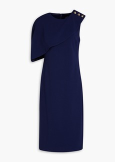 Badgley Mischka - Button-embellished crepe midi dress - Blue - US 4