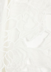 Badgley Mischka - Crepon-paneled guipure lace midi dress - White - US 4