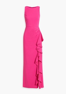 Badgley Mischka - Draped ruffled crepe gown - Pink - US 8