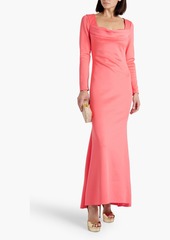 Badgley Mischka - Draped scuba gown - Orange - US 0