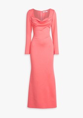 Badgley Mischka - Draped scuba gown - Orange - US 0